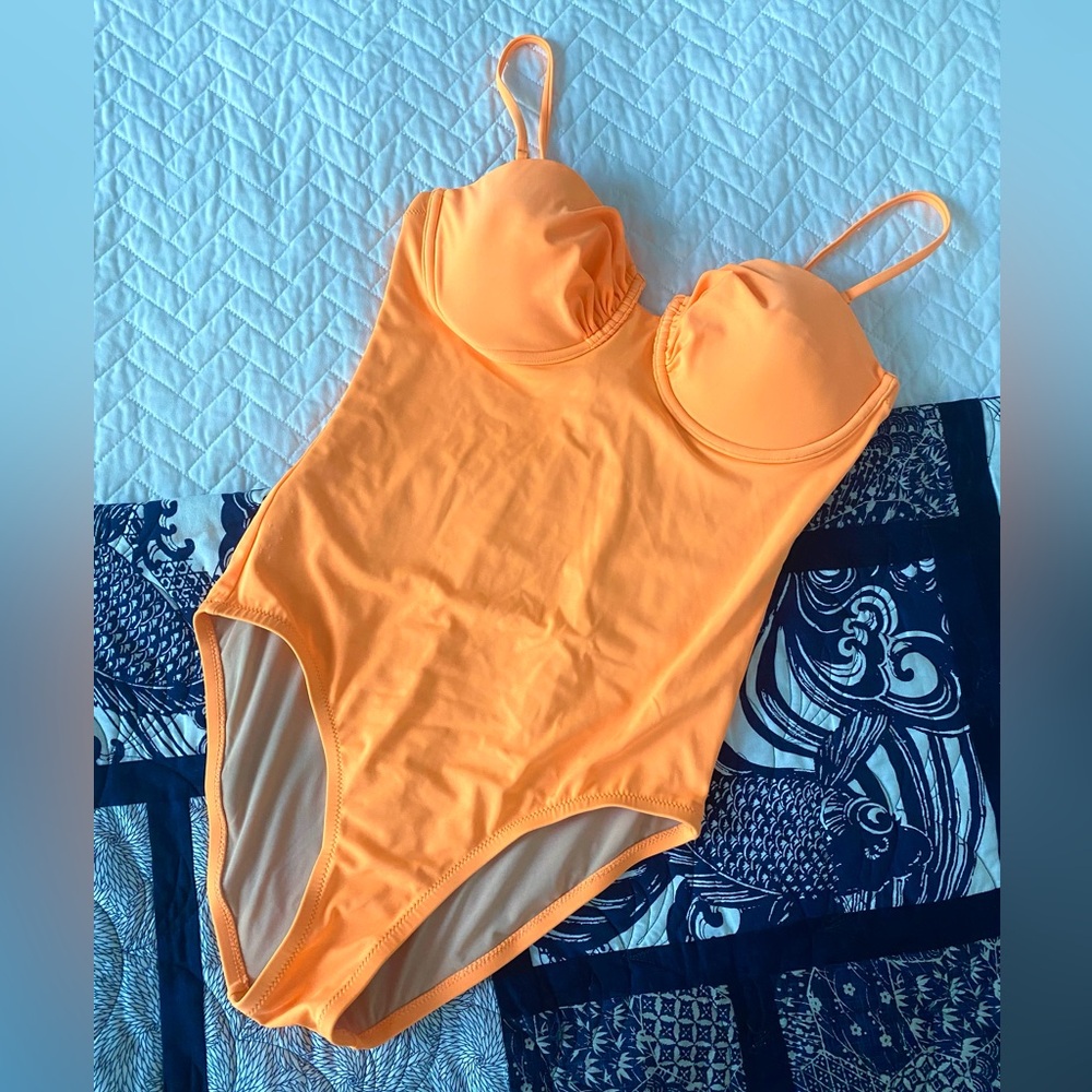 J Crew Orange One Piece Swimsuit